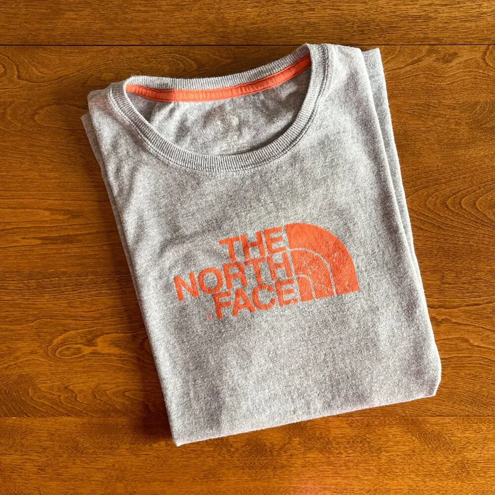 The North Face gray and orange logo tee S - Picture 7 of 7